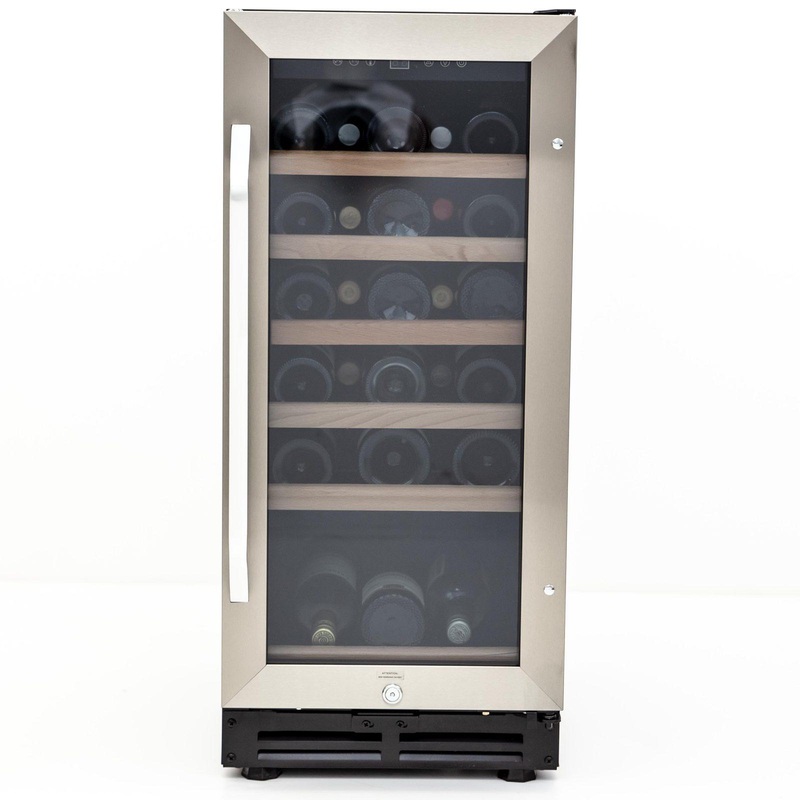 Avanti 30 Bottle Wine Cooler – Stainless Steel with Black Cabinet / 30 Bottles