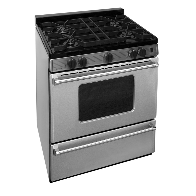 Premier P30B3102PS 30 in. ProSeries Freestanding Battery Spark Sealed Burner Gas Range in Stainless Steel