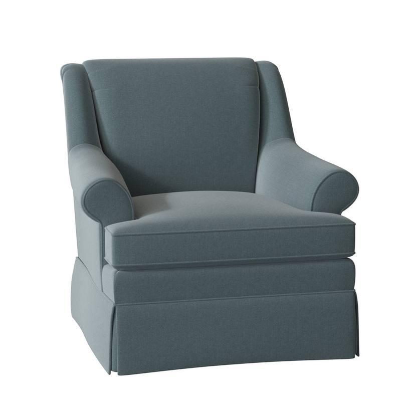 Amrin 35″ Wide Armchair Lark Manor Arm Covers: No, Body Fabric: Peyton 22 Blue Performance Twill