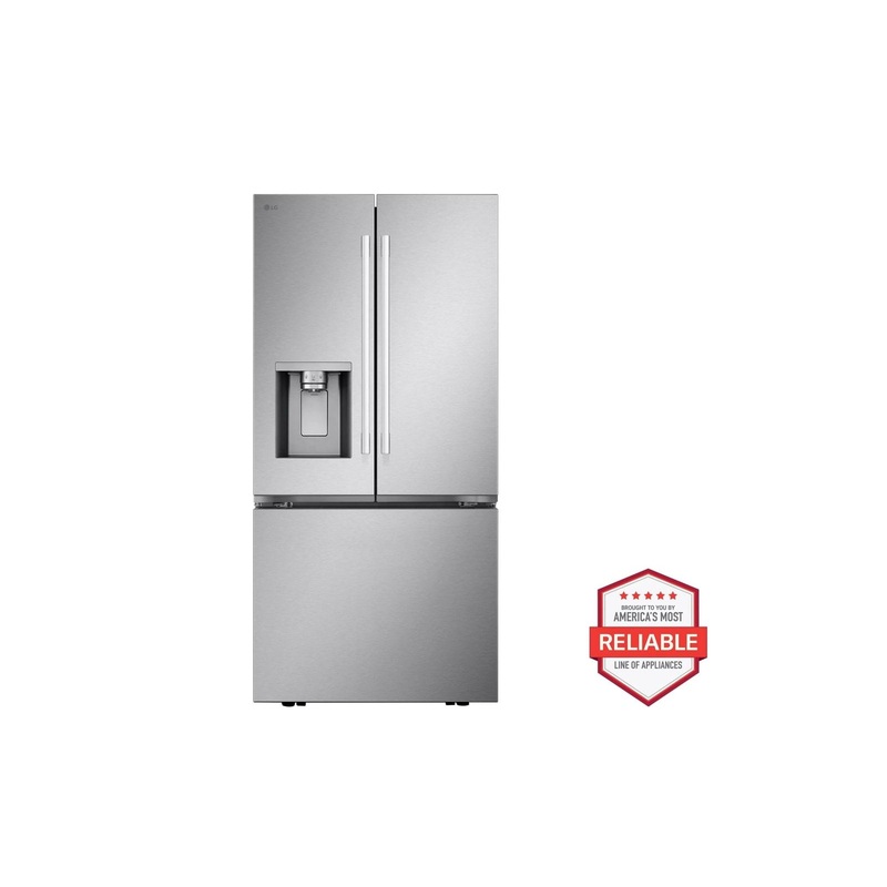Lg LF20G6331S 20 Cu. Ft. 3-Door French Door, Counter-Depth Max Refrigerator With Hybrid Handles