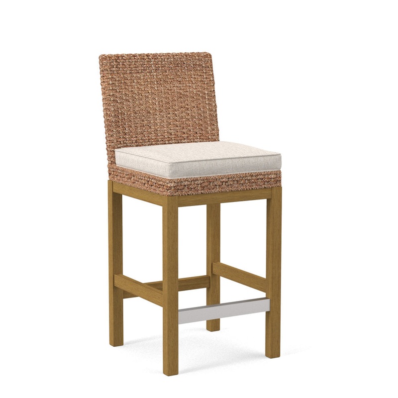 Seagrass Top Counter Stool Braxton Culler Leg Color: Honey Finish Body Fabric: Snow Crypton Performance; 0884-91