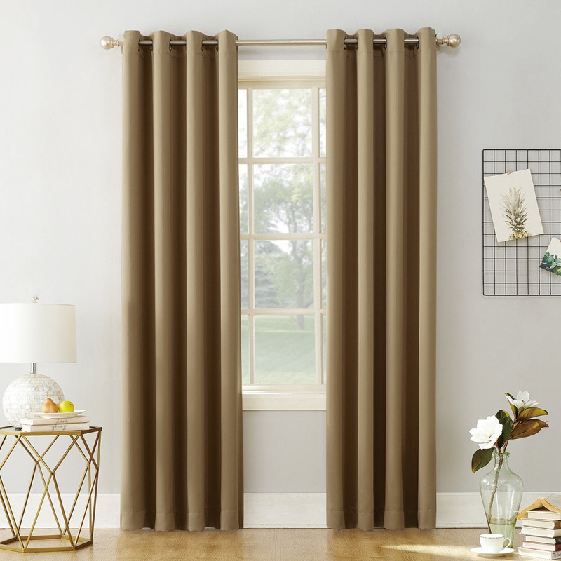 Wayfair Basics Blackout Grommet Curtain Panel Wayfair Basics Curtain Color: Taupe Size per Panel: 54″ W x 108″ L