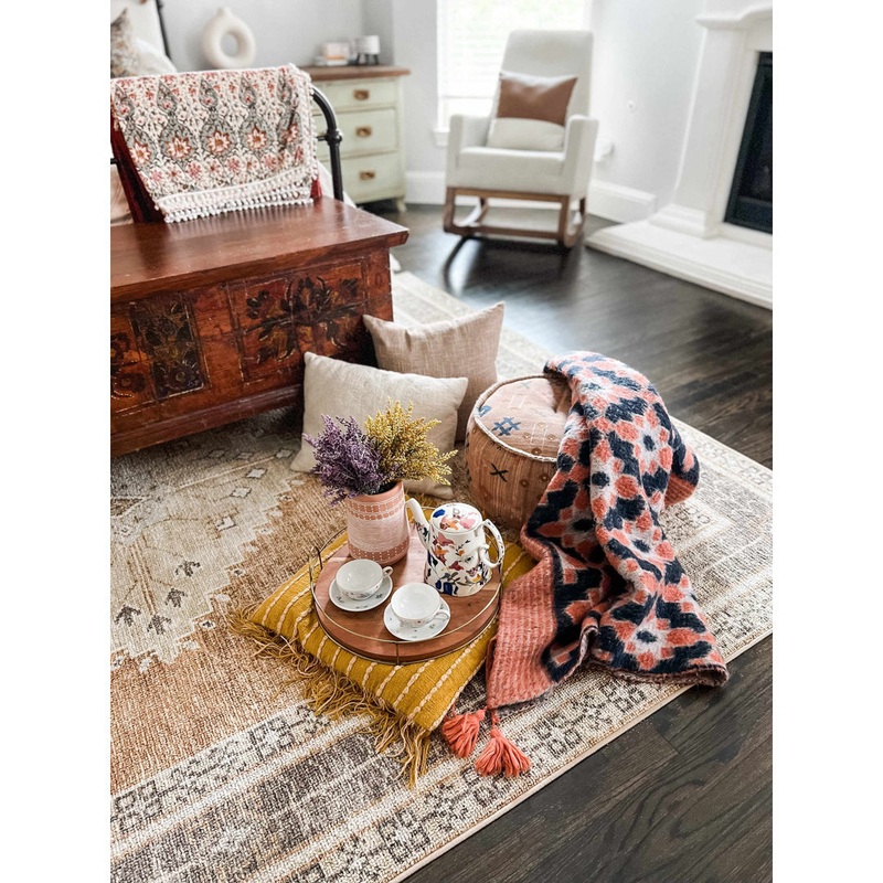 Albar Moroccan Machine Washable Brown Area Rug Foundry Select Rug Size: Rectangle 3’11” x 5’11”