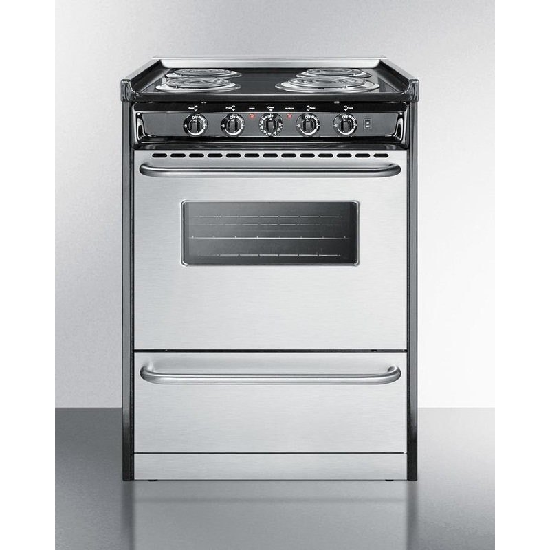 Summit TEM610BRWY 24″ Wide Electric Coil Range