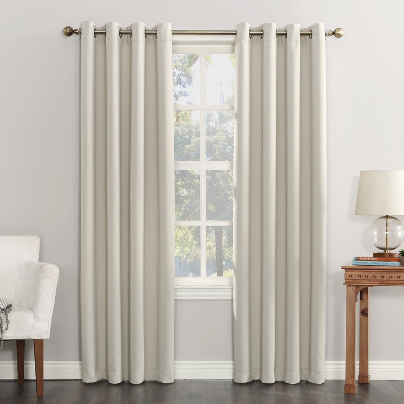 Wayfair Basics Blackout Grommet Curtain Panel Wayfair Basics Curtain Color: Pearl Size per Panel: 40″ W x 95″ L