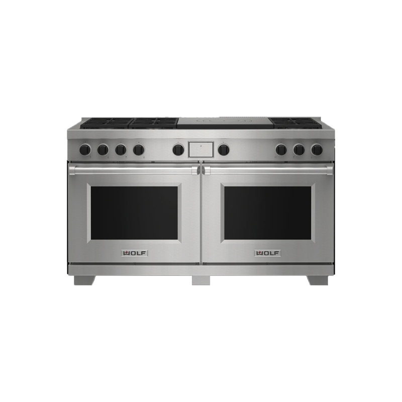 Wolf Certified DF60650F/S/P 60″ Stainless Steel Duel Fuel Range with French Top