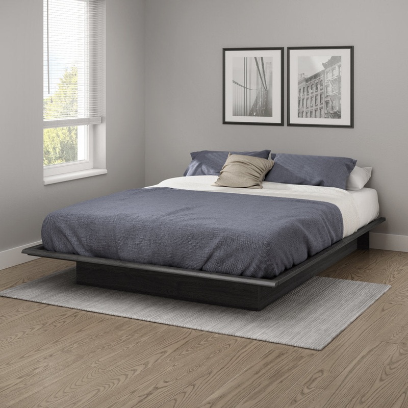 Step One Platform Bed South Shore Color: Gray Oak Size: Queen