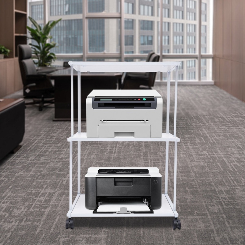 3-Shelf Office Printer Stand with Wheels YaoTown