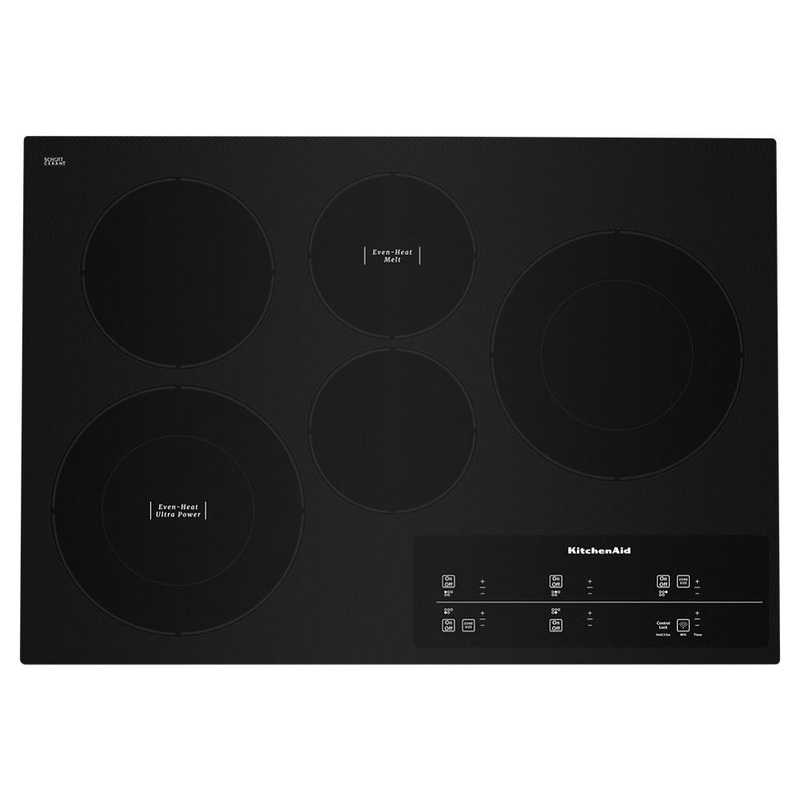 Kitchenaid KCES950KBL 30″ Electric Cooktop With 5 Elements And Touch-Activated Controls