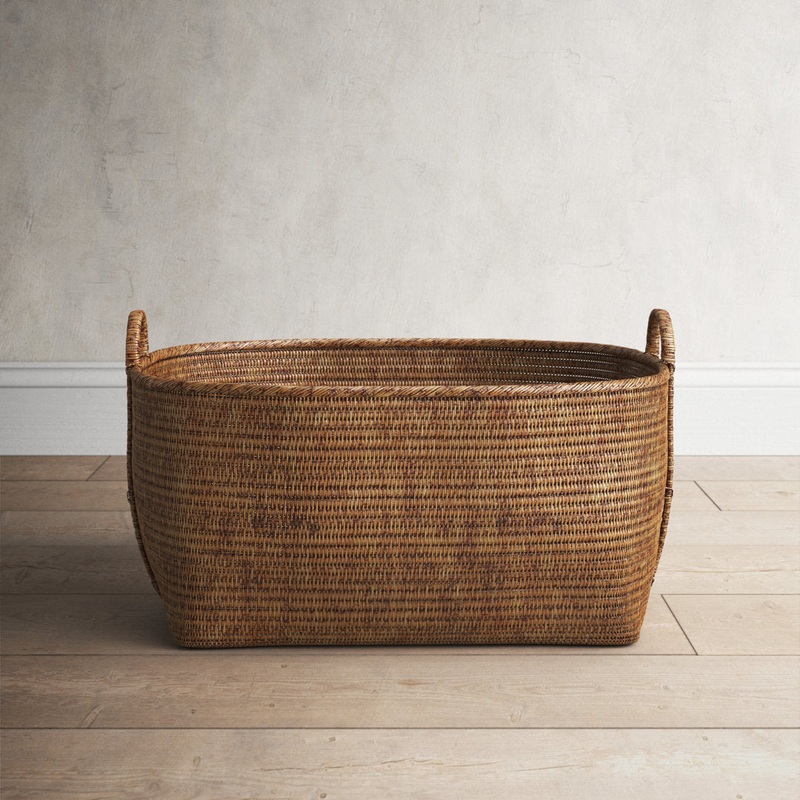 Thelma Rattan Basket Birch Lane Color: Honey Brown Size: 14″ H x 25″ W x 22″ D