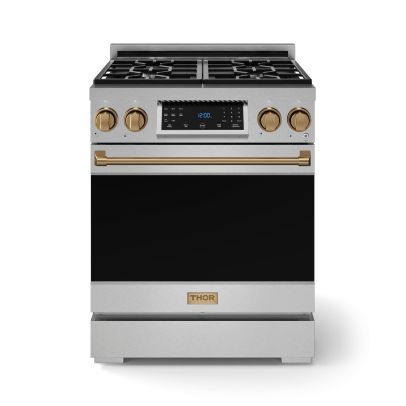 Thor Kitchen RSG30LPBRZ 30 Inch Professional Lp Range With Tilt Panel Touch Control In Stainless Steel/Bronze Gordon Ramsay Series – Rsg30Lp-Brz