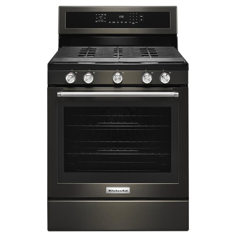 Kitchenaid KFGG500EBS 30-Inch 5-Burner Gas Convection Range