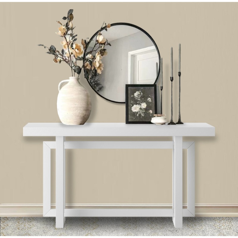 Thedrick 59″ Extra Long Entryway Table Console Table 17 Stories Color: White