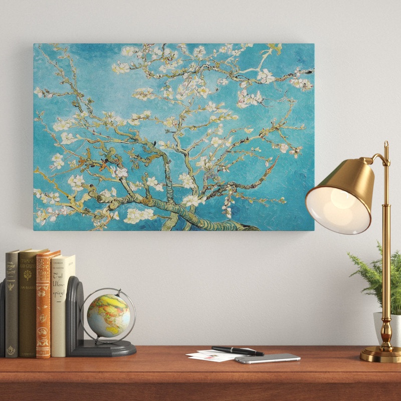 Almond Blossom’ Print of Painting on Wrapped Canvas Vault W Artwork Size: 18″ H x 27″ W x 1.5″ D