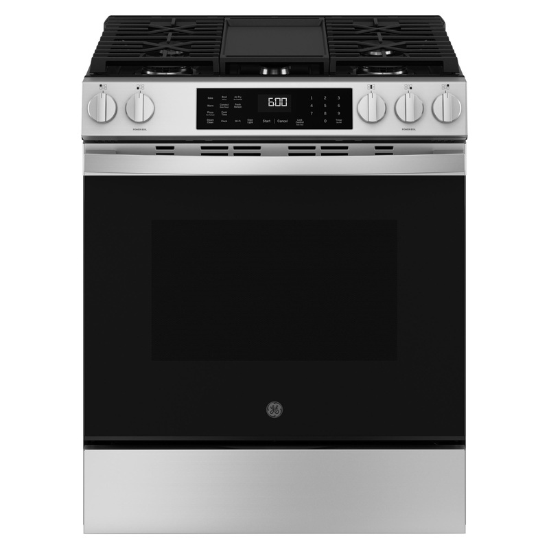 Ge Appliances GGS600AVFS Ge 30″ Slide-In Front-Control Convection Gas Range With No Preheat Air Fry And Easywash Oven Tray