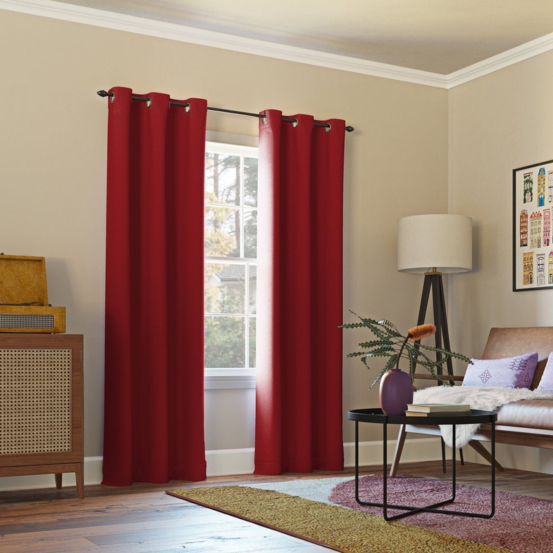 Wayfair Basics Blackout Grommet Curtain Panel Wayfair Basics Curtain Color: Red Size per Panel: 40″ W x 54″ L