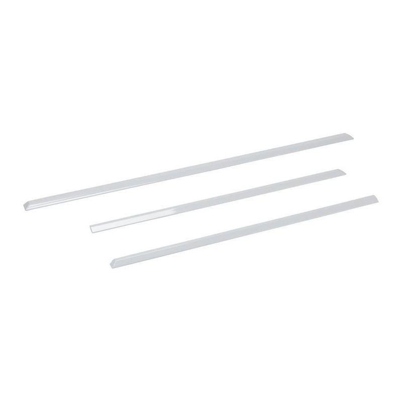 Whirlpool W10675027 30″ Slide-in Range Trim Kit, White, with (1) 30″ L trim piece, (2) 20″ L trim pieces, and installation instructions