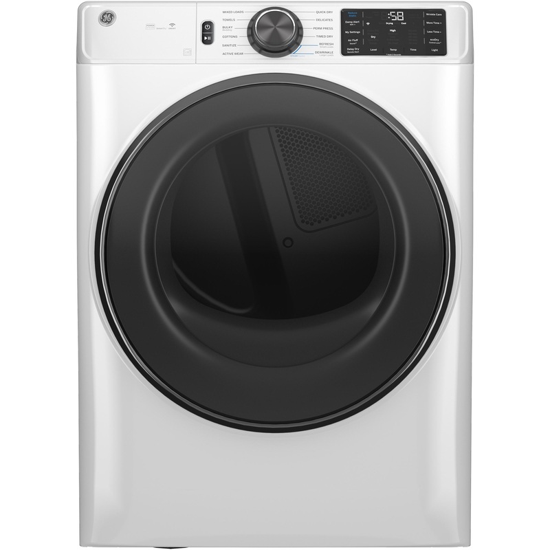 GFD65ESSVWW GE ENERGY STAR 7.8 cu. ft. Capacity Smart Front Load Electric Dryer with Steam and Sanitize Cycle