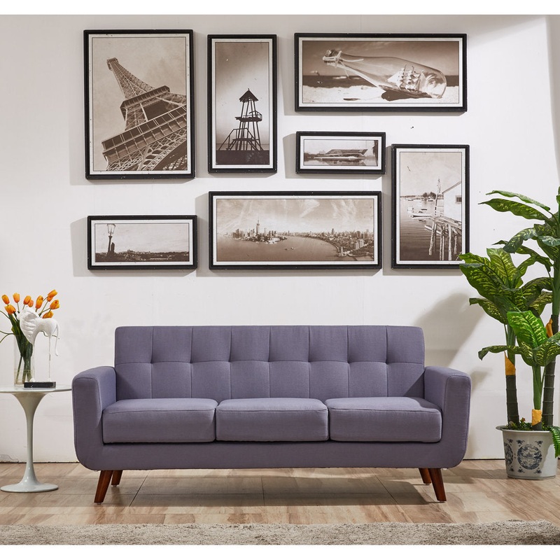 Zohaib 70.5″ Square Arm Sofa George Oliver Fabric: Linen Blend Taupe Gray
