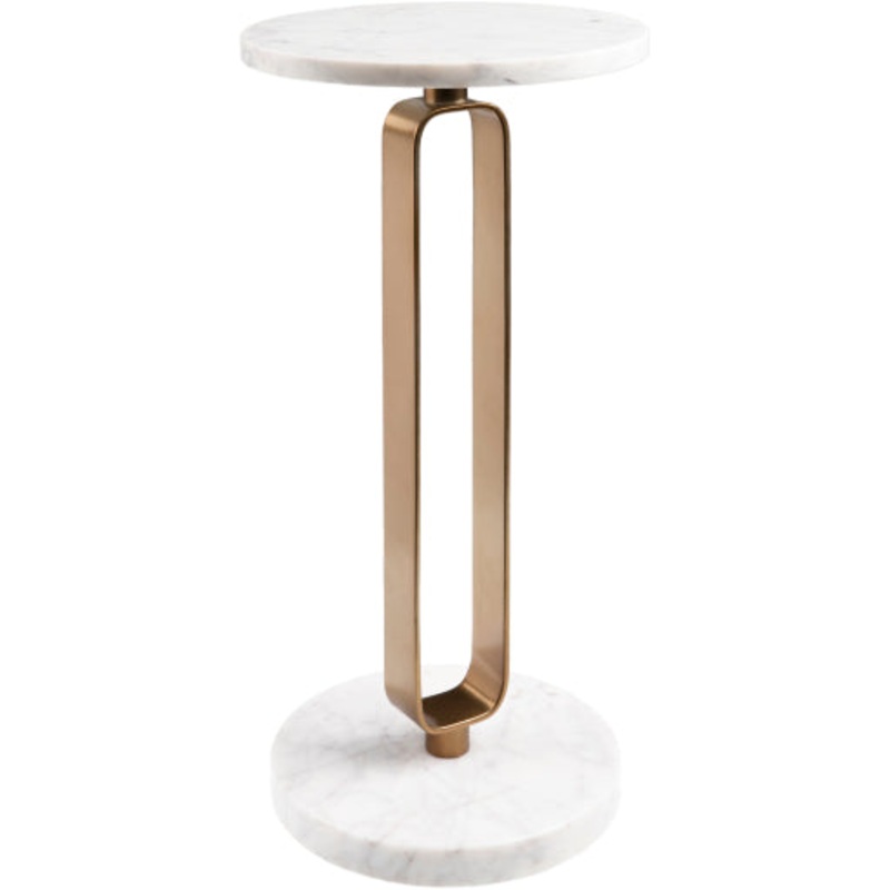 Elegant Marble and Metal Accent Table