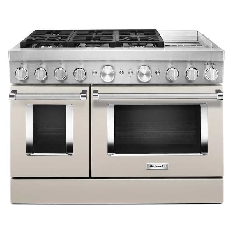 KFDC558JMH KitchenAid 48” Smart Commercial-Style Dual Fuel Range with Griddle