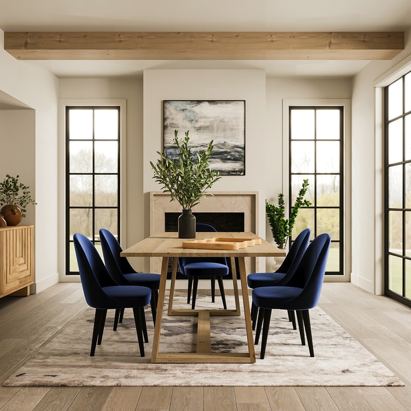 Modern Angular Oak Gathering Table – Natural