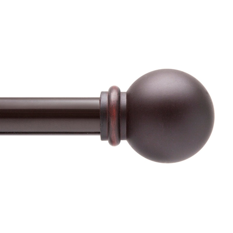 Wayfair Basics Ball End Single Curtain Rod, 28-48″ or 48-86″ Adjustable Length, 5/8″ Dia. Steel Wayfair Basics Size: 28″ – 48″  Finish: Weathered Brown