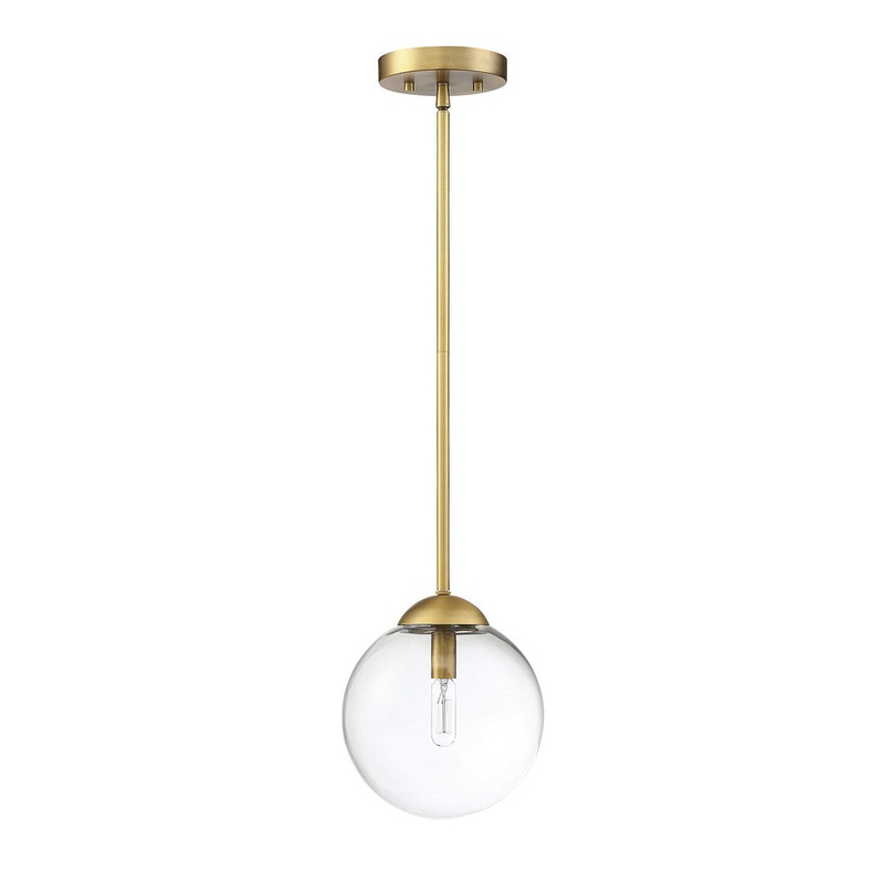 1-Light Single Globe Pendant Joss & Main Finish: Natural Brass