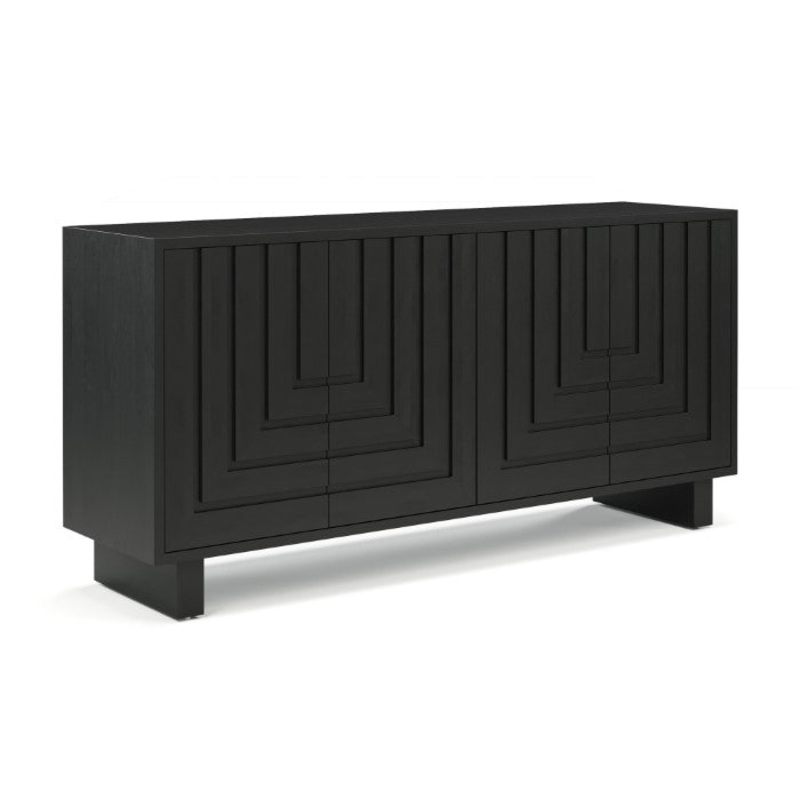 Geometric Chic Solid Wood Storage Unit