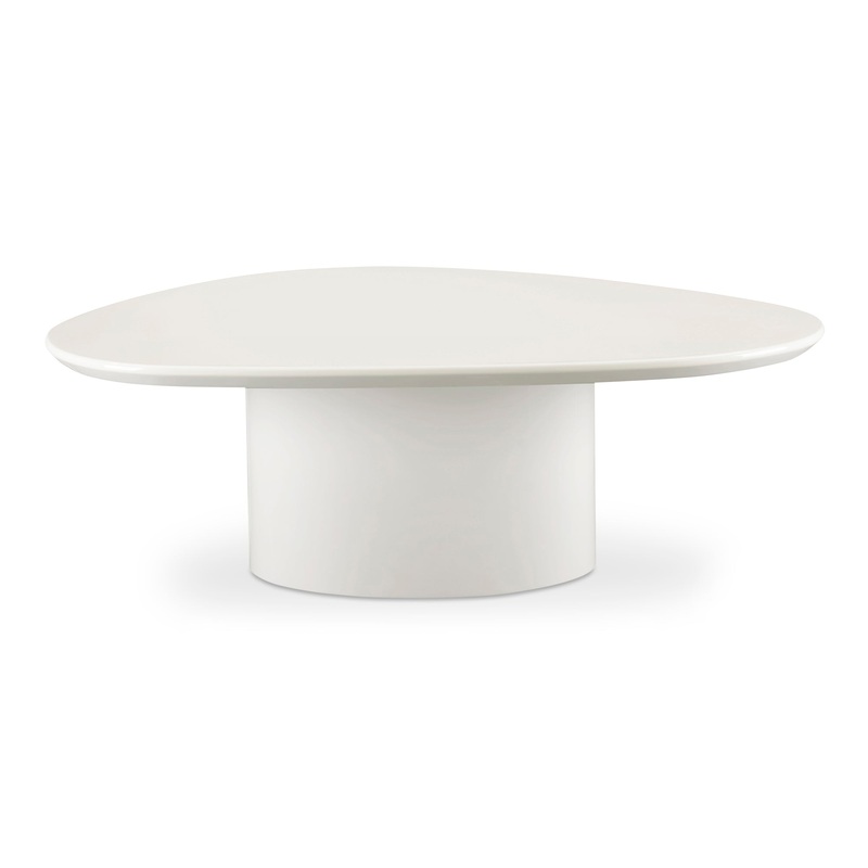 Modern Sculpture Espresso Table: Ivory White & Black High Gloss