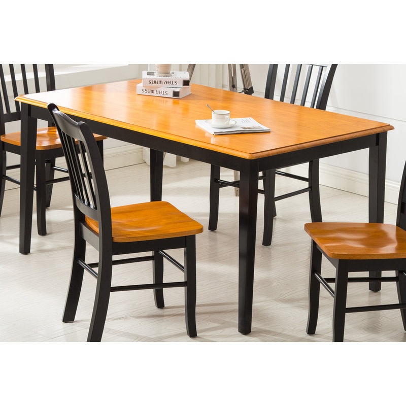 Weldy Hardwood Solid Wood Dining Table Red Barrel Studio Finish: Black and Oak