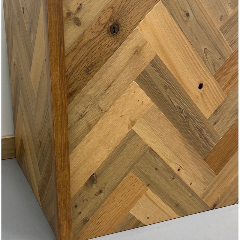 Timberchic River Reclaimed Wooden Wall planks – Simple Peel & Stick Wall Covering Application for DIY Accent Wall & Home Improvement – Premium Wall Paneling – Herringbone Pattern Timber Chic Color: Sandy Beach