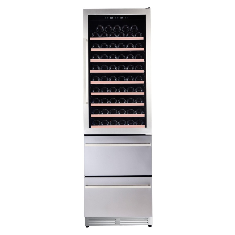 WCDD108E3S Avanti ELITE Series Wine Cooler, 2-Drawer Beverage Center, Stainless Steel – Stainless Steel / 108 Bottles