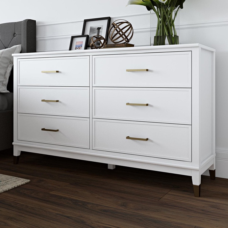 Westerleigh 6 Drawer 56.77″ W Double Dresser CosmoLiving by Cosmopolitan Color: White