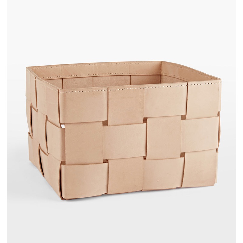 Woven Leather Basket