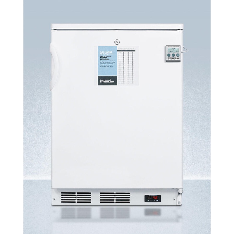 Summit FF6LWPLUS2 24″ Wide Freestanding All-Refrigerator In White, Auto Defrost With A Lock, Nist Calibrated Thermometer, Digital Thermostat, Door Storage, And Internal Fan
