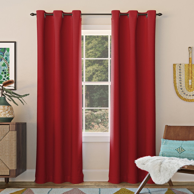 Wayfair Basics Blackout Grommet Curtain Panel Wayfair Basics Curtain Color: Red Size per Panel: 40″ W x 63″ L