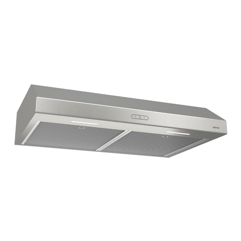 Broan BCDF136SS Broan Glacier 36-Inch Convertible Under-Cabinet Range Hood, 375 Max Blower Cfm, Stainless Steel