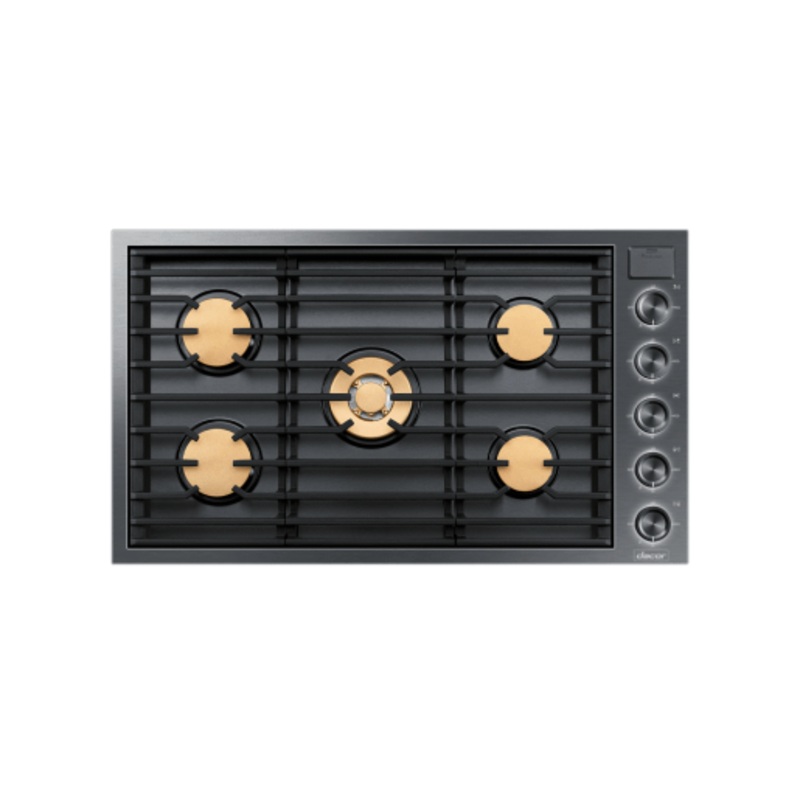Dacor DTG36M955FM 36″ Gas Cooktop, Graphite Stainless Steel, Natural Gas