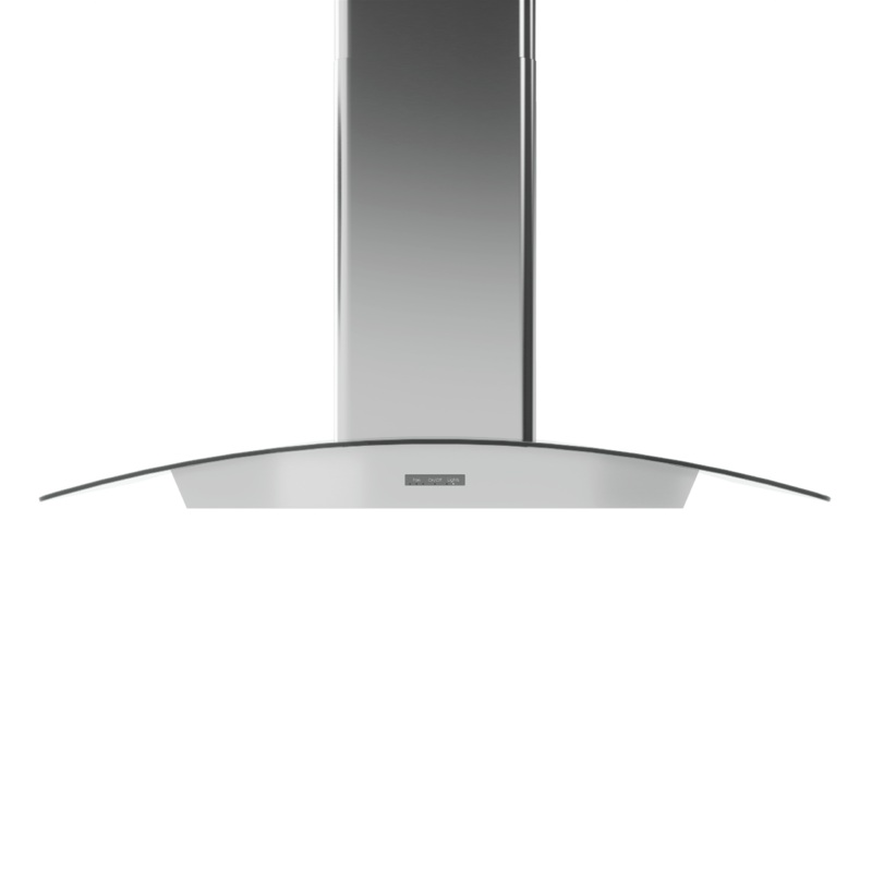 Zephyr BMIE30CG Brisas Curved Glass Chim. Wall, 30″ G, 600 CFM, ACT, LED