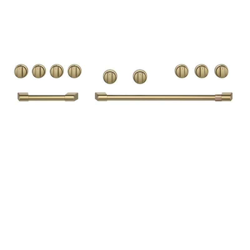 Cafe CXPR8HKPTCG Caf 48″ Brushed Brass Handle & Knob Set For Pro Range And Rangetop