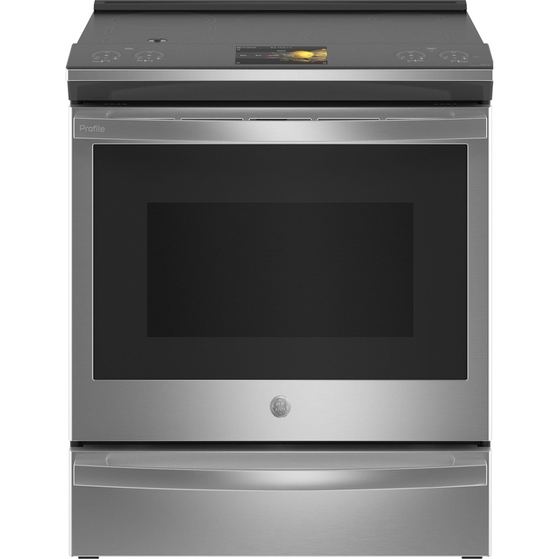 Ge Appliances PHS93XYPFS Ge Profile 30″ Smart Slide-In Front-Control Induction Fingerprint Resistant Range With In Oven Camera