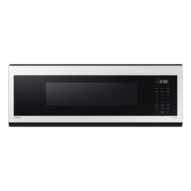 Samsung ME11CB751012AA 1.1 cu. ft. Bespoke Smart SLIM Over-the-Range Microwave with 400 CFM Hood Ventilation, Wi-Fi & Voice Control in White Glass