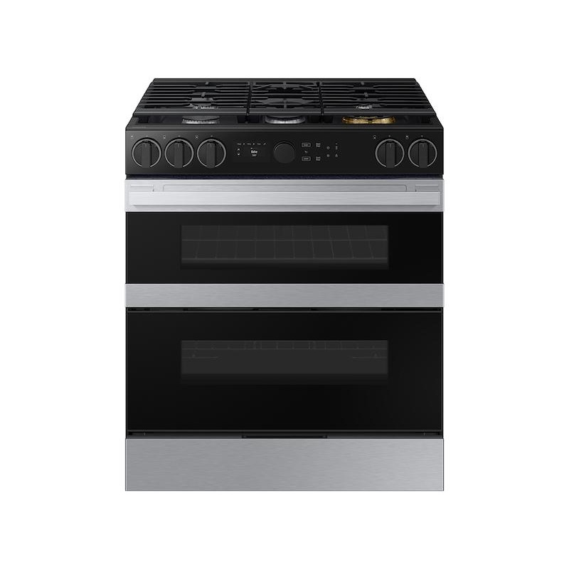 Samsung NSY6DG8550SR Bespoke Smart Slide-In Dual Fuel Range 6.3 Cu. Ft. With Flex Duo & Illuminated Precision Knobs In Stainless Steel