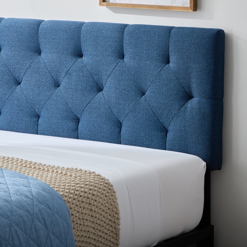 Aijha Upholstered Panel Headboard Lark Manor Color: Navy Size: King