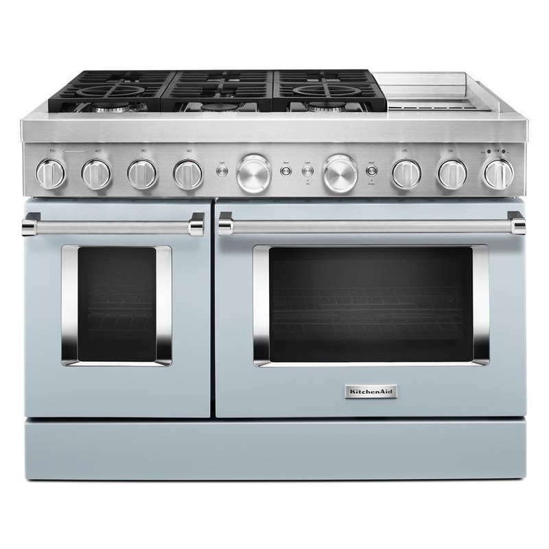 KFDC558JMB KitchenAid 48” Smart Commercial-Style Dual Fuel Range with Griddle