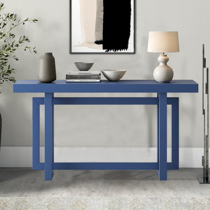 Thedrick 59″ Extra Long Entryway Table Console Table 17 Stories Color: Blue
