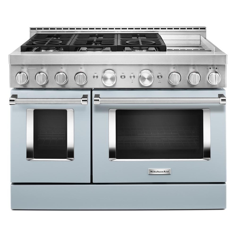 KFGC558JMB KitchenAid 48” Smart Commercial-Style Gas Range with Griddle