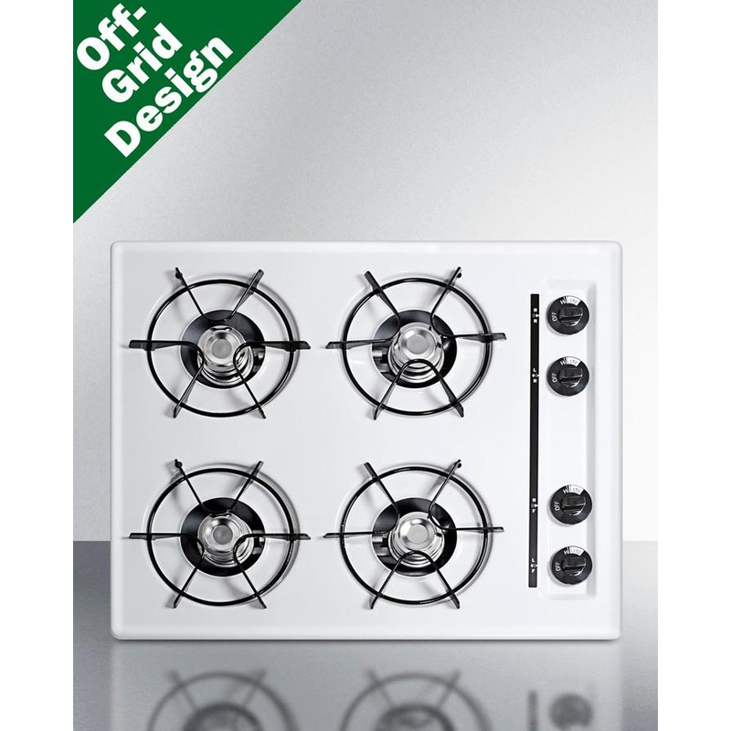 Summit WLL03P 24″ Wide 4-burner Propane Gas Cooktop, Battery Start
