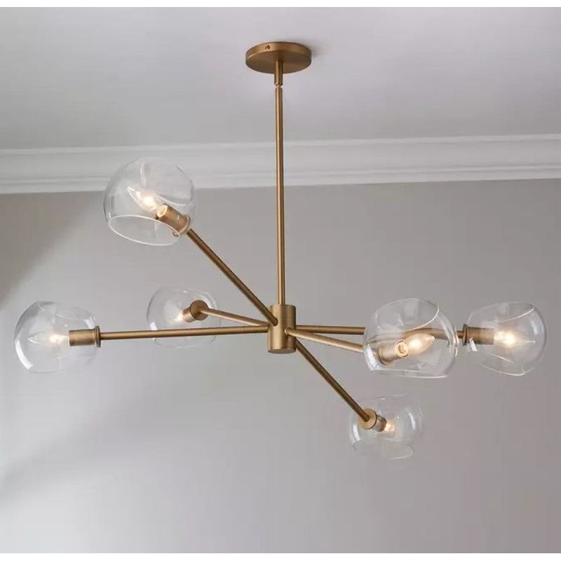 Xaviero Glass Chandelier 6 light
